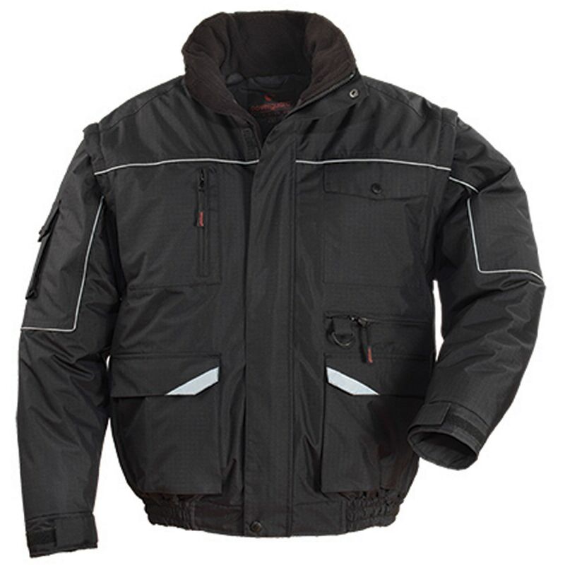 Blouson de travail 2en1 manches amovibles Coverguard Ripstop multipoches Noir 3XL