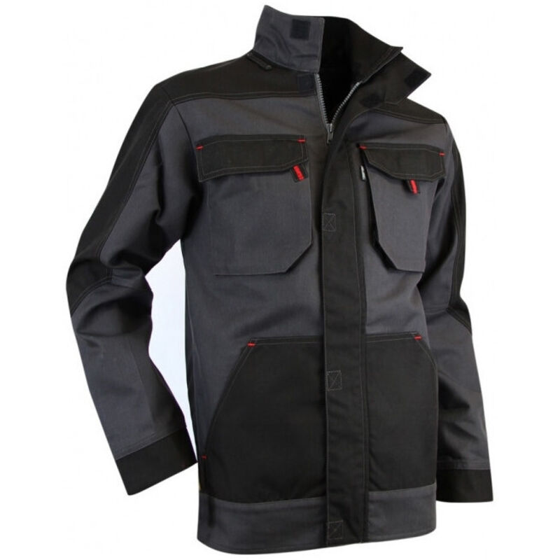 LMA – Blouson de travail bicolore taille M – Conception ergonomique pour liberté de mouvement – 60% coton, 40% polyester – Col montant, poches