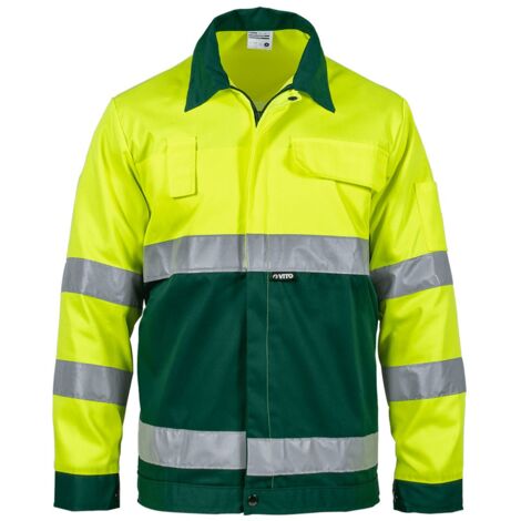 Blouson de travail Jaune FLUO Taille L Veste 5 poches haute visibilité VITO