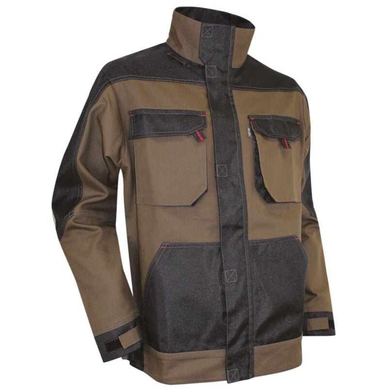 Veste de travail bicolore multipoches taupe/noir - cba - Couleur Taupe/noir - Taille Vêtement 3XL