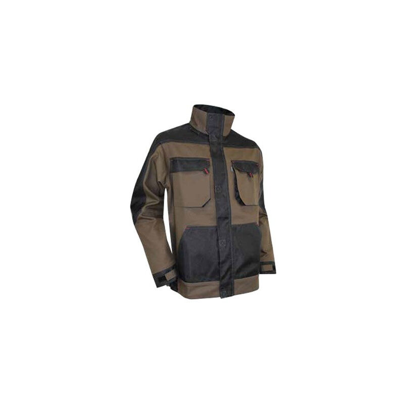 Veste de travail bicolore multipoches taupe/noir - cba - Couleur Taupe/noir - Taille Vêtement xl