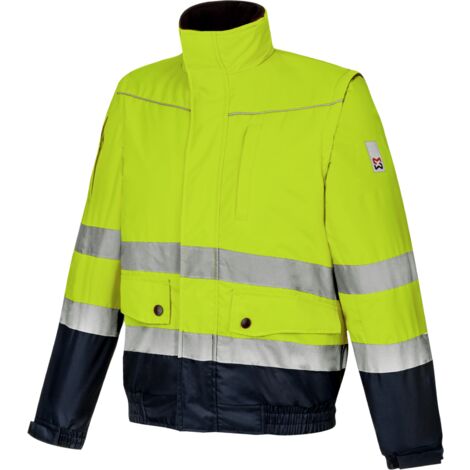 Blouson de travail Würth MODYF 2 en 1 haute-visibilité jaune/marine