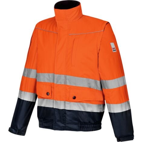 Blouson de travail Würth MODYF 2 en 1 haute-visibilité orange/marine - XXL