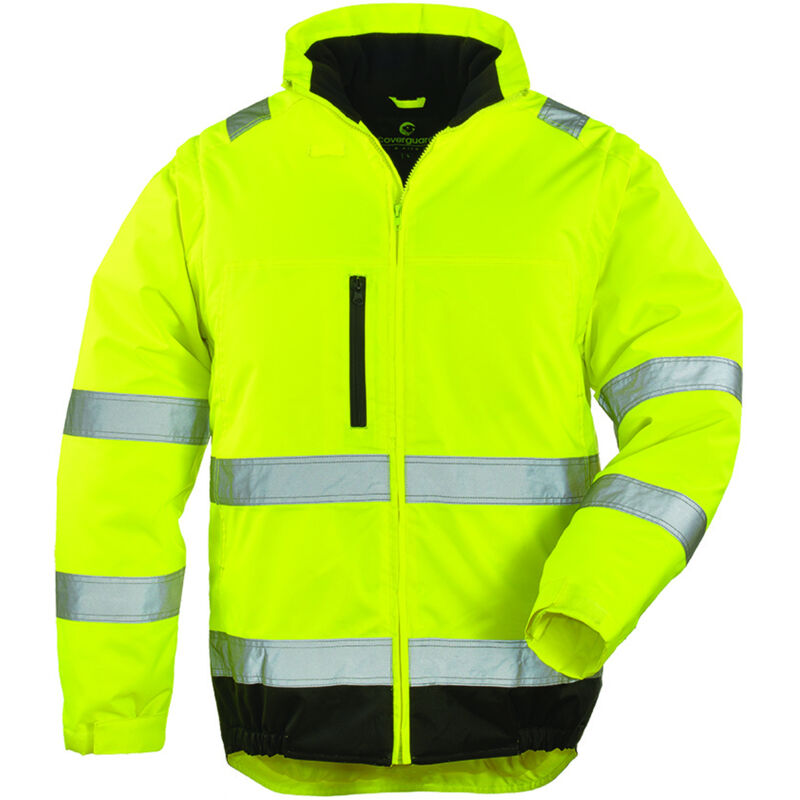 Coverguard - Blouson haute visibilité 2 en 1 manches amovibles Hi-Way xtra Jaune m