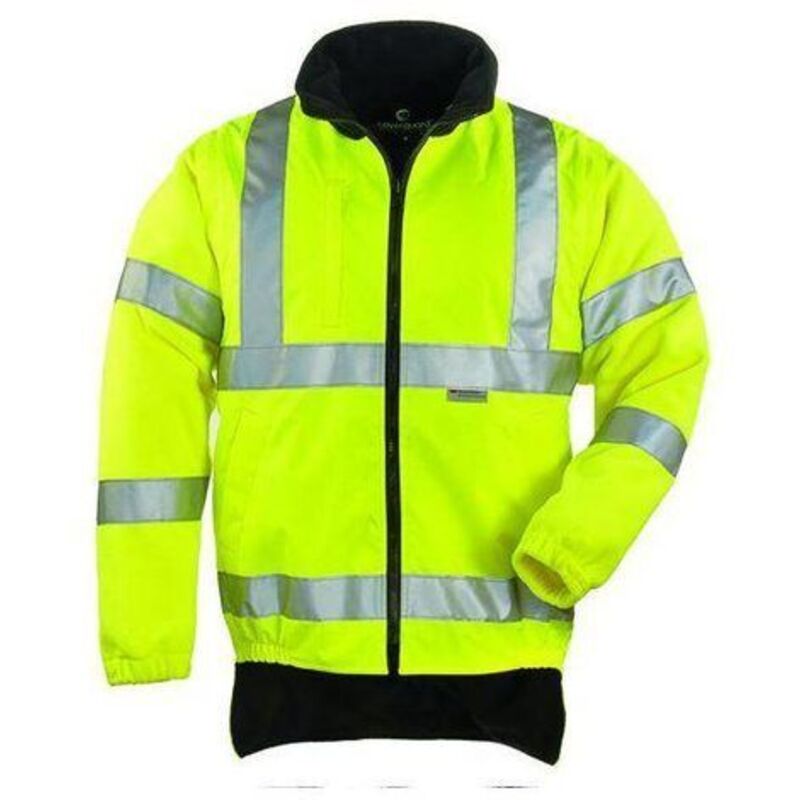 Veste hi/viz jaune 2/1 manches amovibles noir - Taille : l - euro protection