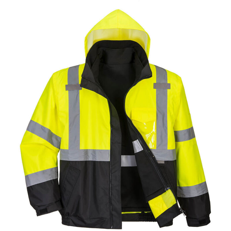 Portwest - Blouson Haute Visibilité 3 en 1 Hi Vis Premium Jaune / Noir xl