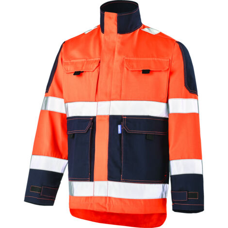 Blouson Haute Visibilite Orange Fluo CEPOVETT FLUO TECH - Norme EN ISO 20471 Classe 2 - Bandes Reflechissantes - EPI Cat. 2
