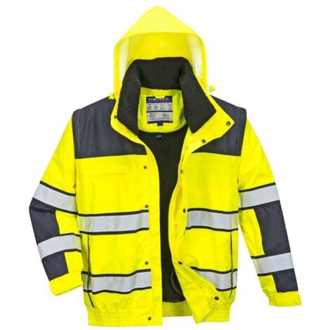 Blouson Hivis 3 En 1 Couleur : Jaune/marine Taille L - Portwest