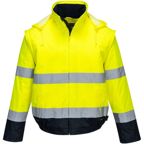 Blouson Hv 2-en-1 Hv Doublé Polaire Couleur : Jaune/marine Taille Xxl - Portwest
