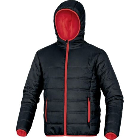 Blouson matelassé Delta Plus DOON - Noir - Taille L, capuche fixe, 160 g/m²