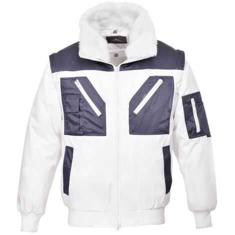 Blouson pilote bicolore couleur : Blanc taille XXL - PORTWEST