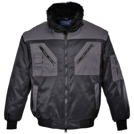Blouson pilote bicolore couleur : Noir/Gris taille 4XL - PORTWEST