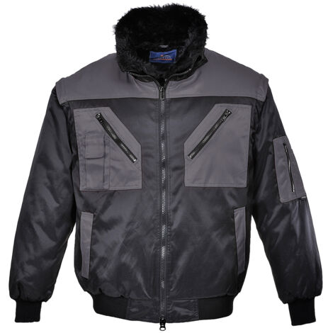 Blouson pilote bicolore Portwest Noir / Gris L