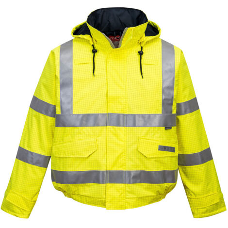 Blouson pilote HV Pluie Bizflame antistatique et flamme retardant couleur : Jaune taille 4XL - PORTWEST