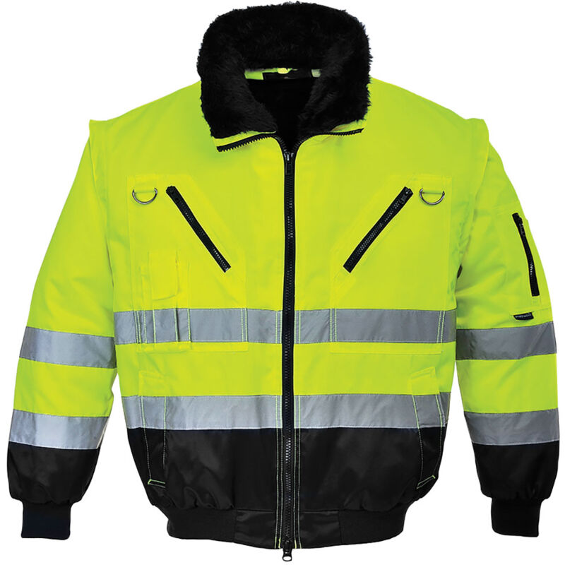 Blouson pilote 3 en 1 haute visibilité Jaune/Noir S