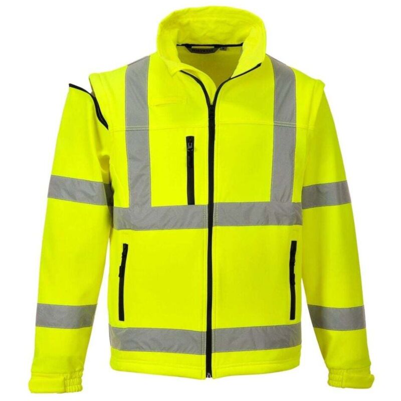 Portwest - Blouson Softshell manches amovibles Haute visibilité Jaune Fluo l