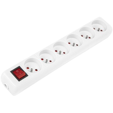 Blow Multi-prise électrique blanche 6 prises 16A 250V