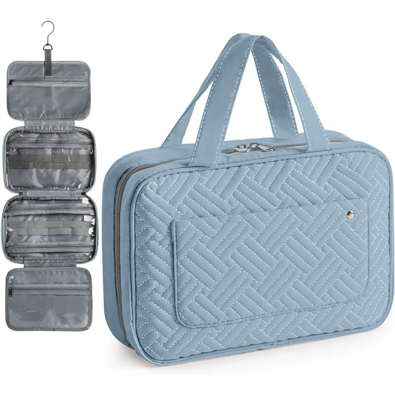 Blu - Borsa da toilette pieghevole Borsa cosmetica...