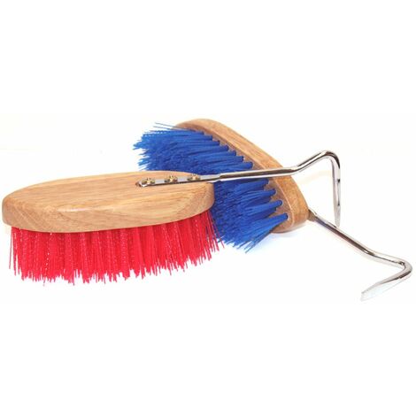 BLU - Brosse à sabots avec nettoyeur de pieds métalliques