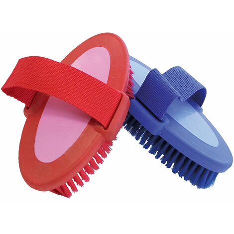 blu - Brosse bicolore antidérapante en fibres synthétiques