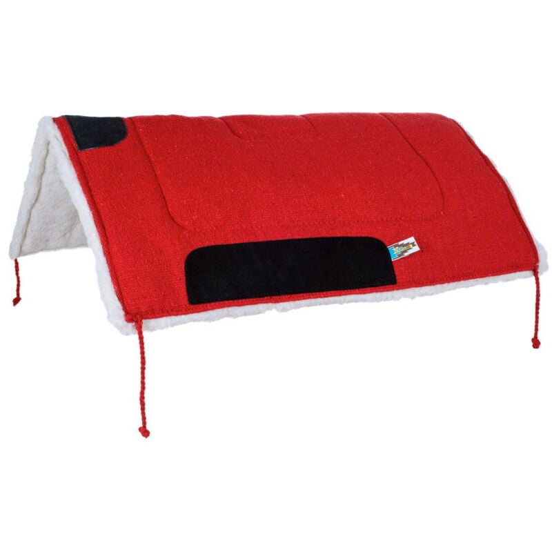 Lakota - Rouge - Selle western simple rembourrée avec renforts en cuir