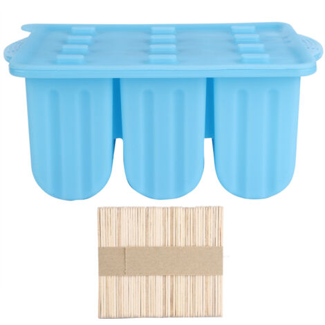 Blue 12‑Grid Ice Cubes Mold Reusable DIY Ice Cream Making Tools Kitchen Accessories with Lid