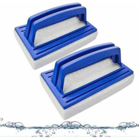 (Blue) 2-Piece Pool Sponge Brush Set, Plastic Pool Brush, Waterline Sponge, Pool Cleaning Brush, Waterline Sponge Brush for Bathroom, Swimming Pool, Kitchen