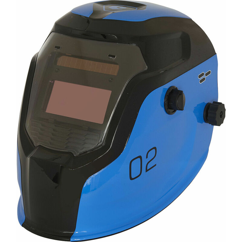 Loops - Blue Auto Darkening Welding Helmet - Shade Variable Control - Grinding Function