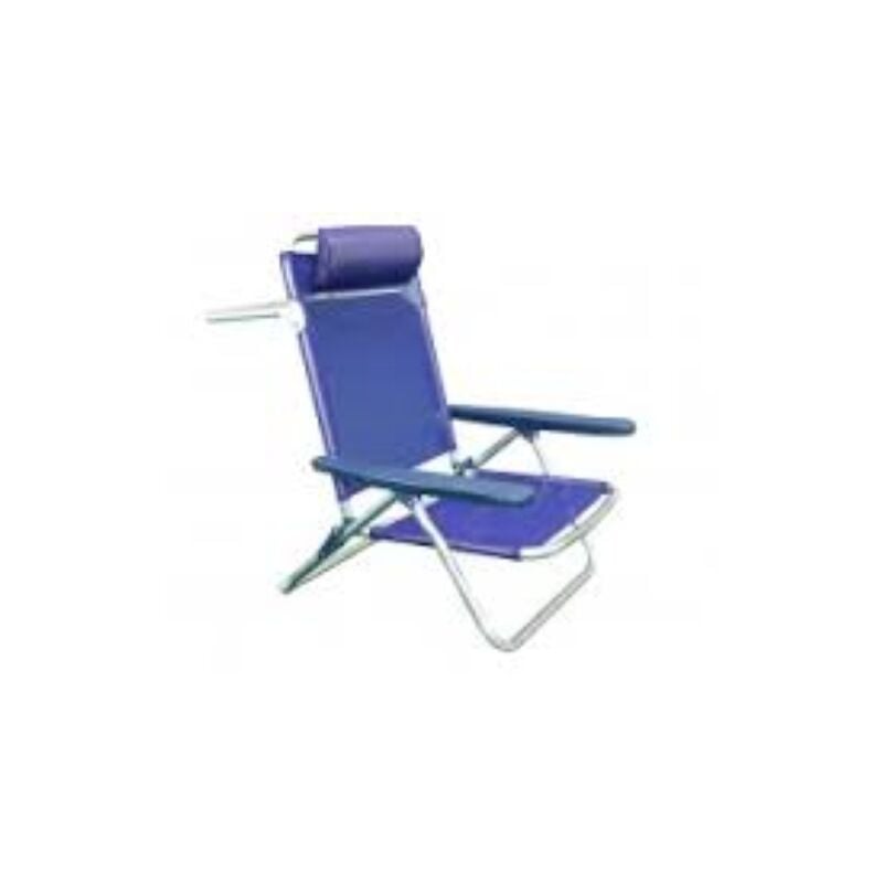 Blue beach avec accoudoirs chaise relax fauteuil en aluminium pliable