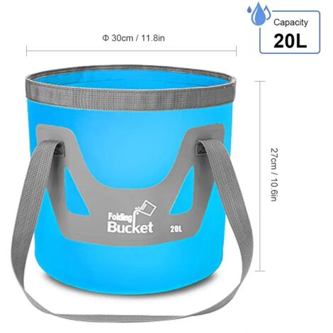 (Blue Bucket) Douche de camping portable, pompe de douche rechargeable, équipement de camping et de randonnée.