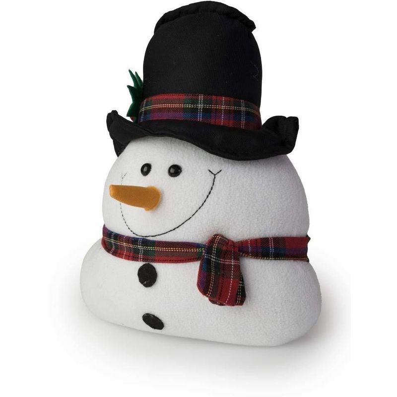 Snowman with Hat and Tartan Scarf - Winter Christmas Theme - Door Stop
