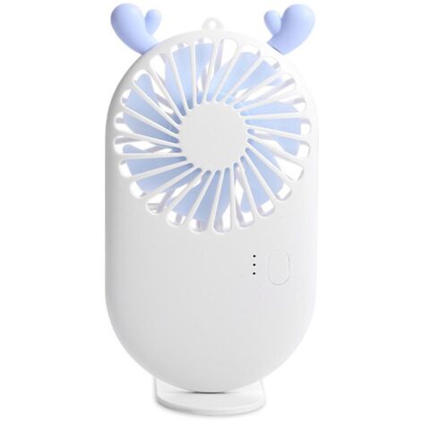 (blue Deer) Mini Ventilateur De Poche Pour Enfants, Sche-cheveux 3 Vitesses, Alimentation Usb, Petit Ventilateur Personnel Paresseux