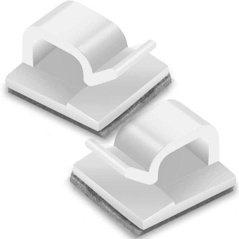 Blue Dream 100 Pièces Mini Clips de Câble Extérieurs avec Ruban Adhésif Clips Câble Auto-Adhésifs Clips de Lumière de Décoration Clip de Porte-Câble