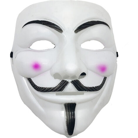 Blue Dream 2 Blanc Adultes Guy Fawkes Masque Hacker Anonyme Halloween Déguisement Adultes Enfants Jouer Anon Masque Déguisement Adultes Enfants Masque Costume Party Props Hacker Masque Accessoire