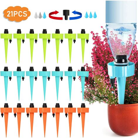 Blue Dream 21PCS Pointes d'Arrosage des Plantes, Automatique Dispositifs d'Arrosage Ajustable des à Goutte avec Interrupteur de Soupape pour