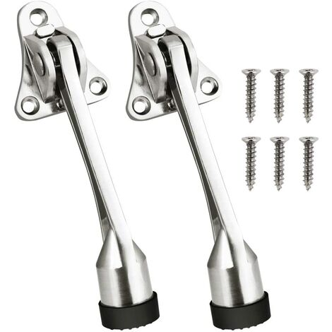Blue Dream 2Pcs Support de Butée de Porte Sol Gardez la Porte Restante Ouverte Sol Kick Down Pédale pour la Porte de Garage Bureau Maison Le butée de Porte en Métal avec Pare-Chocs en Caoutchouc Soupl