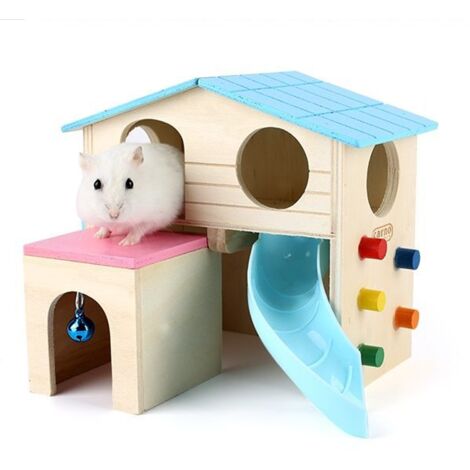 Blue Dream (bleu) Maison en bois pour hamster, petit animal, ca