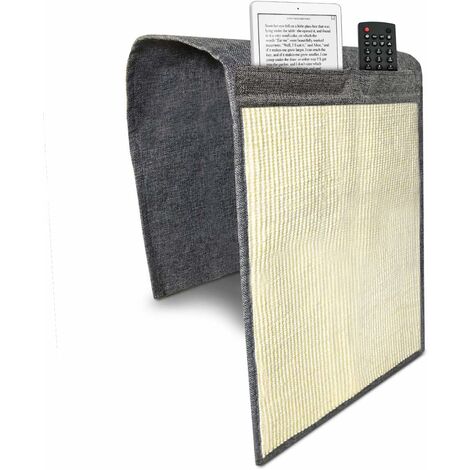 Blue Dream Cat Scratch Accoudoir Boîte de rangement - Protecteur de meubles en sisal naturel Cat Scratch Cushion - Housse de coussin pour canapé Scratch - Gris foncé, Blanc