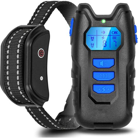 Blue Dream Collier de Dressage pour Chiens Rechargeable, Collier Électrique avec Telecommande de 600 Mètres avec Mode de Vibration, Choc Electrique, Sonore, IP67 Étanche