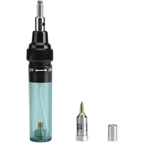 Blue Dream Fer à souder Stylo à gaz 1300°C Outil de Soudure sans Fil Stylo de Torche Fer de gaz de Butane Rechargeable Torche de soufflage de gaz pour la réparation électronique de PC(Vert Transparent