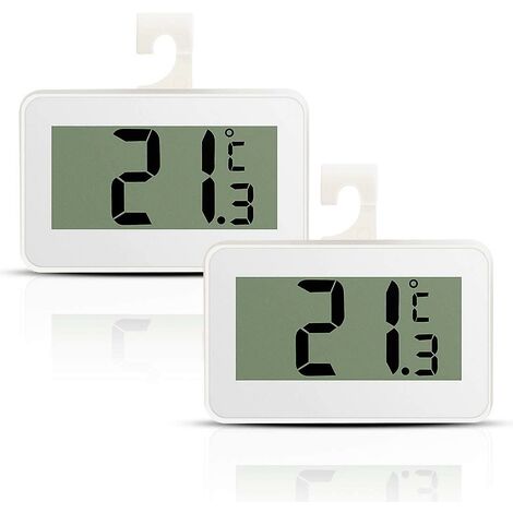Blue Dream Fridge Refrigerator Thermometer, Digital Fridge Freezer Temperature Monitor With Hook & Large Lcd Display For Indoor/outdoor(white)(2pcs)