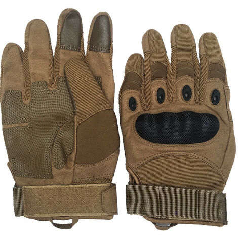 Blue Dream Gants de moto, gants d'équitation de moto Gants de moto à doigts complets pour hommes (marron, M)
