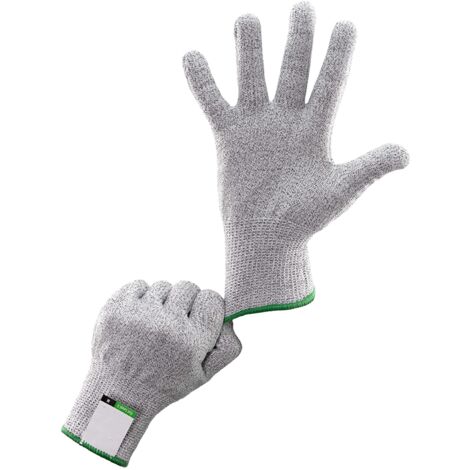 Blue Dream Paire de gants anti-coupure, taille XS, gants de cuisine avec classe de protection 5, norme EN 388, taille enfant, 14cm, gris chanvre
