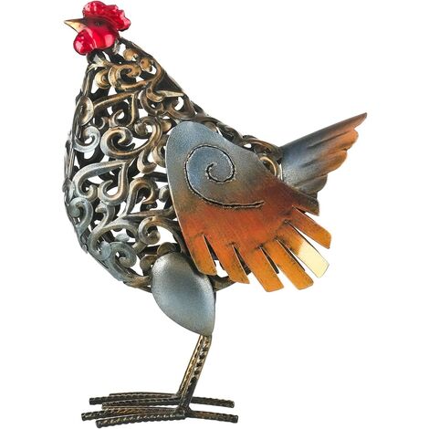 Blue Dream Poule Métal Sculpture Animal Moderne Décoratif Découpe Statue Moderne Décor À La Maison Jardin Oeuvre Coloré Cadeau Conception Originale