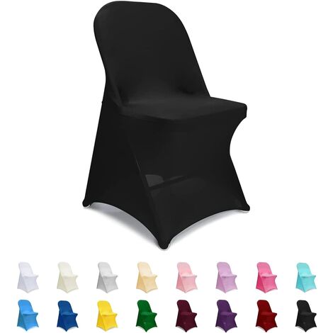 Blue Dream Spandex Folding Chair Covers, Black Folding Chair Slipcovers 12 PCS, Universal Fitted Chair Slipcovers