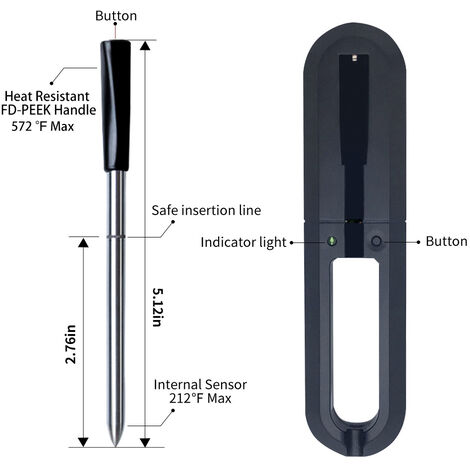 Expert Grill Thermomètre Bluetooth à 2 sondes 