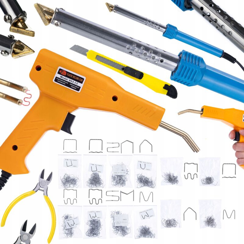 Saldatore elettrico Blue Lark 80W BL80W serie S + cucitrice in plastica in custodia 200 graffette + 800 graffette 8 tipi