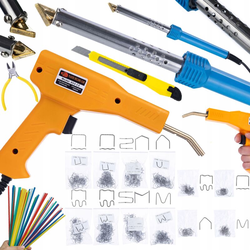 Blue Lark 80W BL80W Saldatore Serie Elettrico S + Cucitrice in Plastica in Valigetta 200 Graffette + 800 Graffette + Kit Prowelder Mini