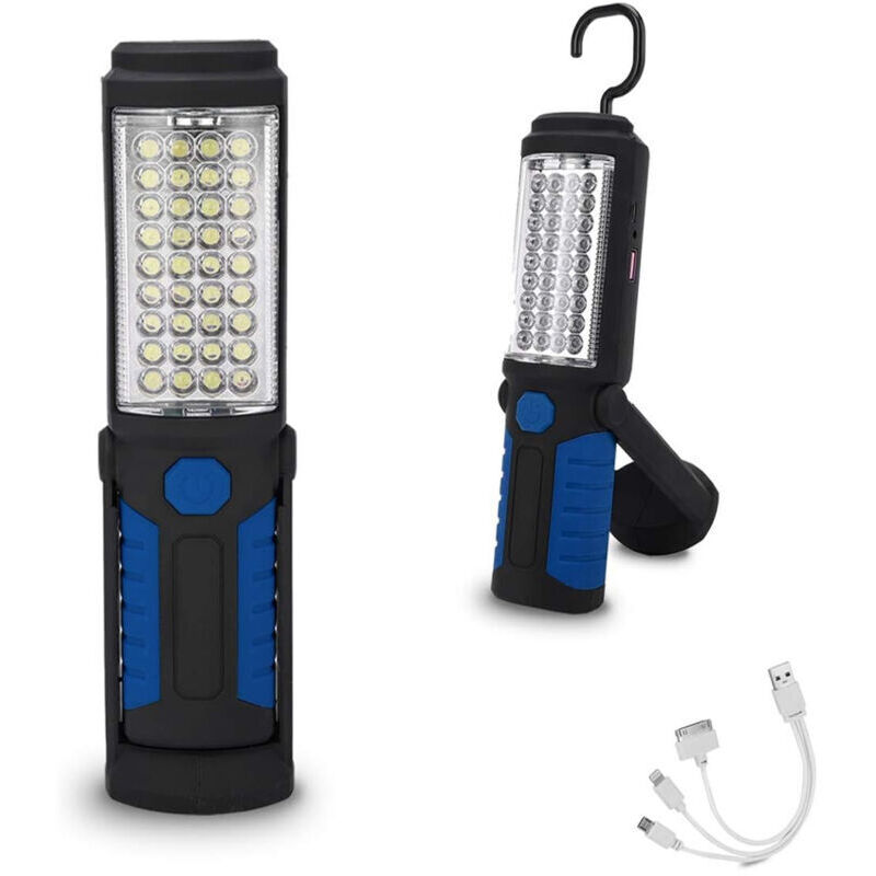 Image of Blue LED flashlight, portable and rechargeable,&hellip;
