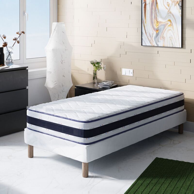 Elite Mattress - Matelas 70x200 blue memory Hauteur 22cm Mémoire de forme